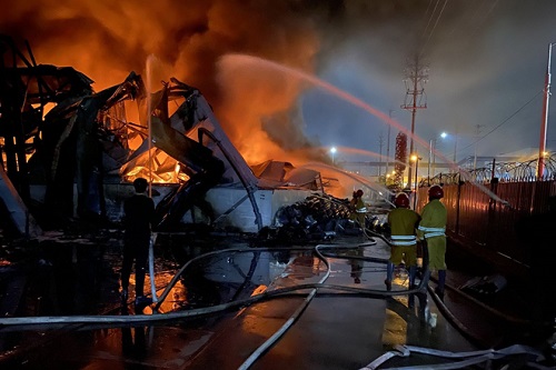 Cháy lớn tại khu công nghiệp ở Bắc Giang